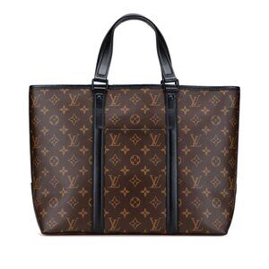 LOUIS VUITTON Black Monogram Leather Tote Bag